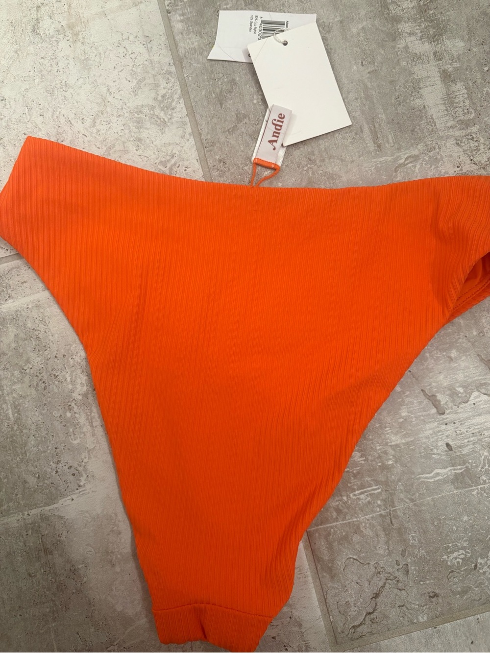Andie Vibrant Orange Ribbed Swim Brief - Picture 5 of 5
